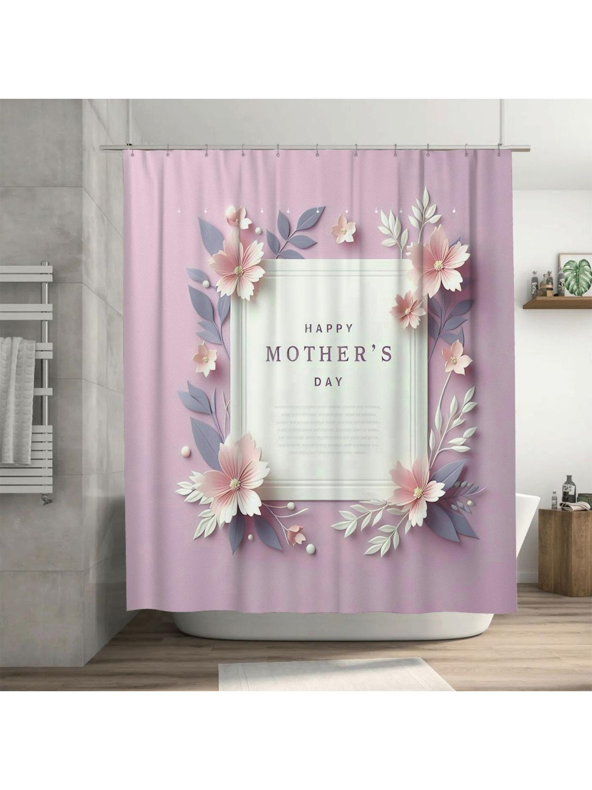 

Happy Mother s Day Shower Curtain | Elegant Floral Bathroom Decor 90X180cm