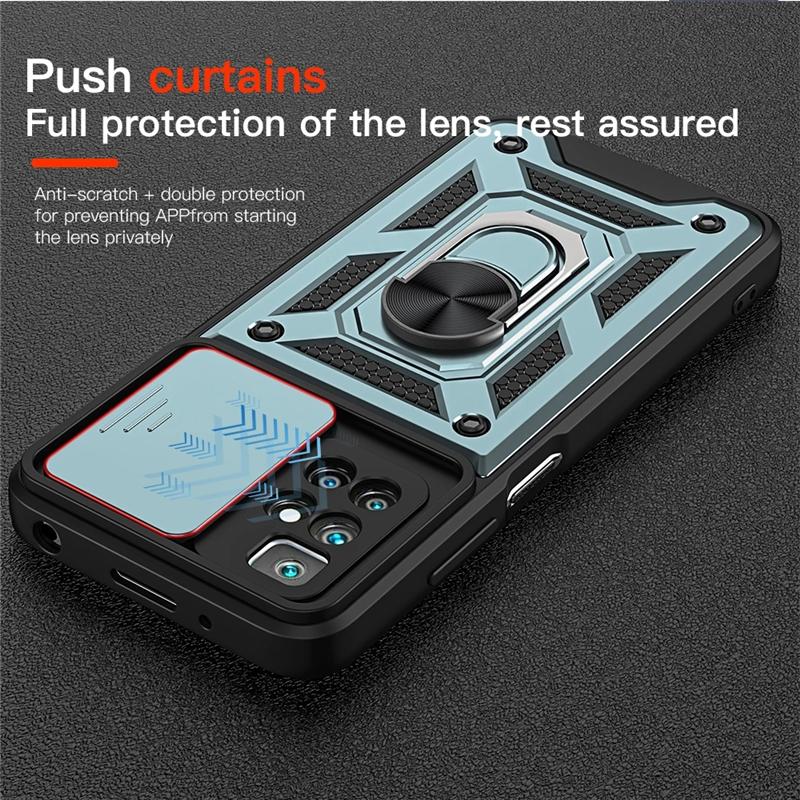For Motorola Moto G200 5G Case Luxury Slide Camera Protect Phone Cases For Moto G200 G 200 Shockproof Armor Stand Holder Ring Back Cover Shell