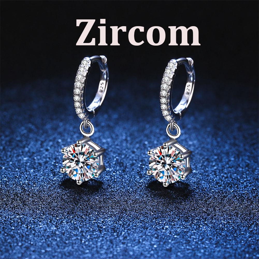 0.5-1ct D Color Moissanite Earrings for Women Lab Grown Diamond Ear Studs 925 Silver Fine Jewelry Gift