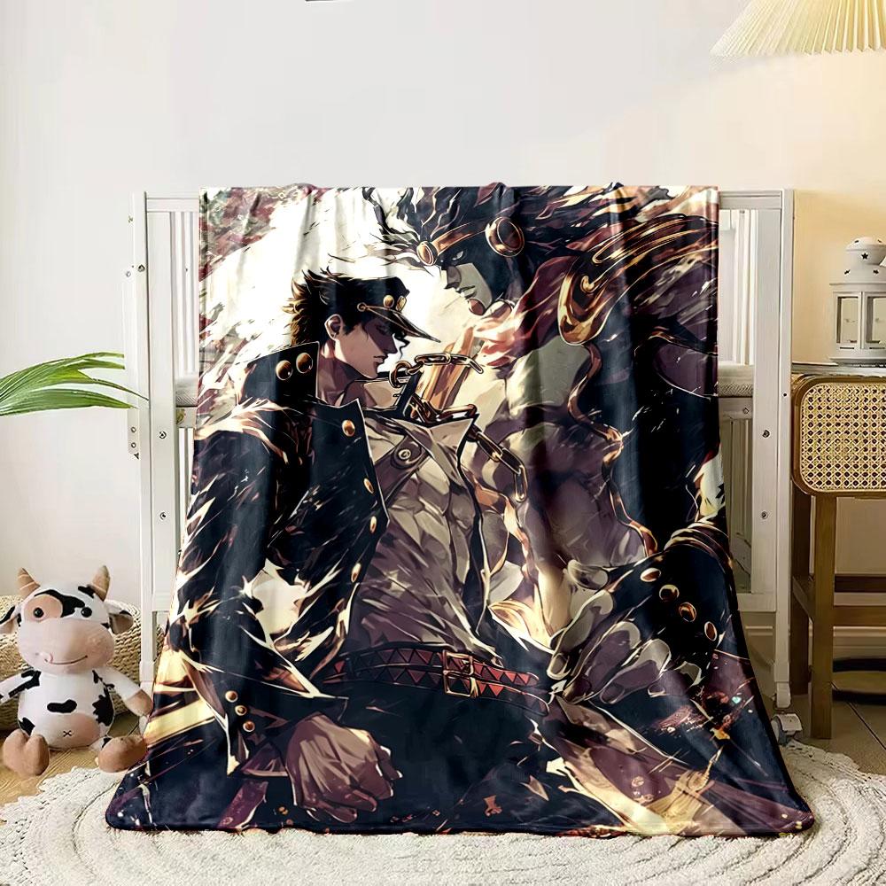 Dynamic duo in intense pose with bold details and golden accents. for all seasons blanket lunch break throw gift