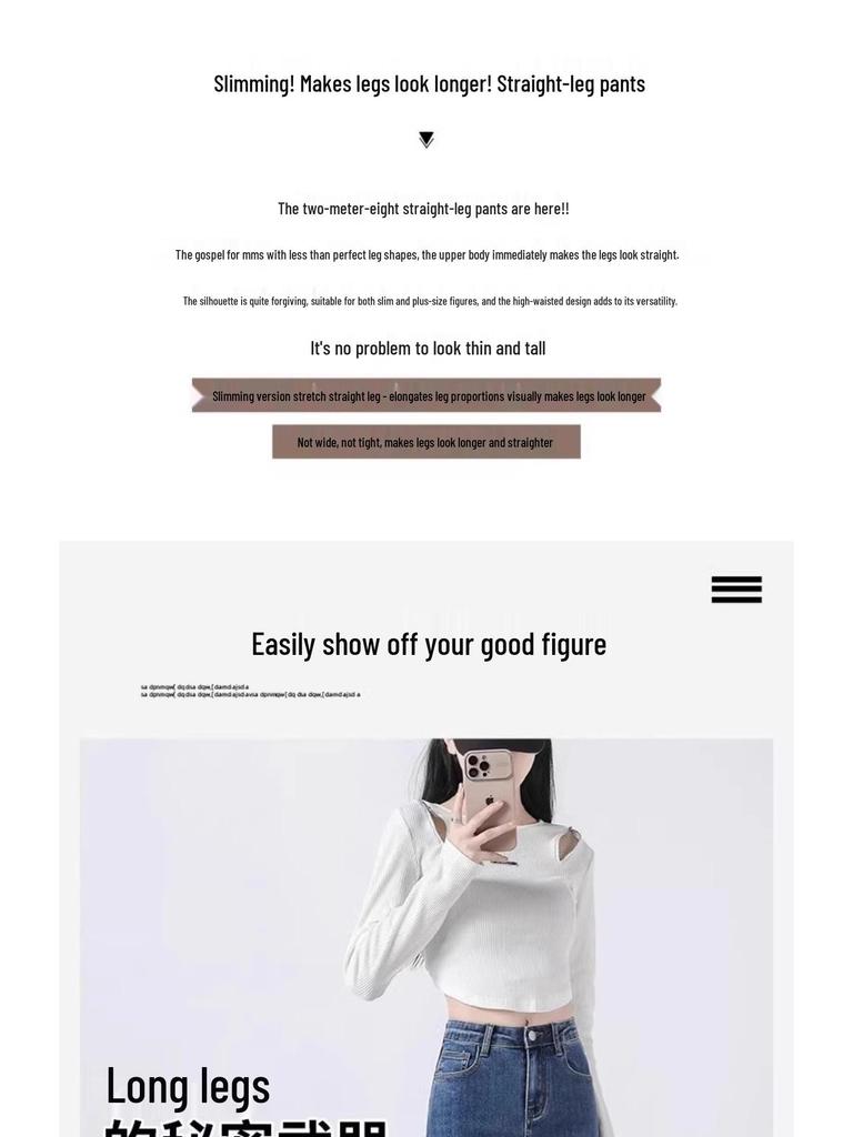 Women's Dark Blue High Waist Slimming Petite Jeans - 2025 Spring/Autumn Style