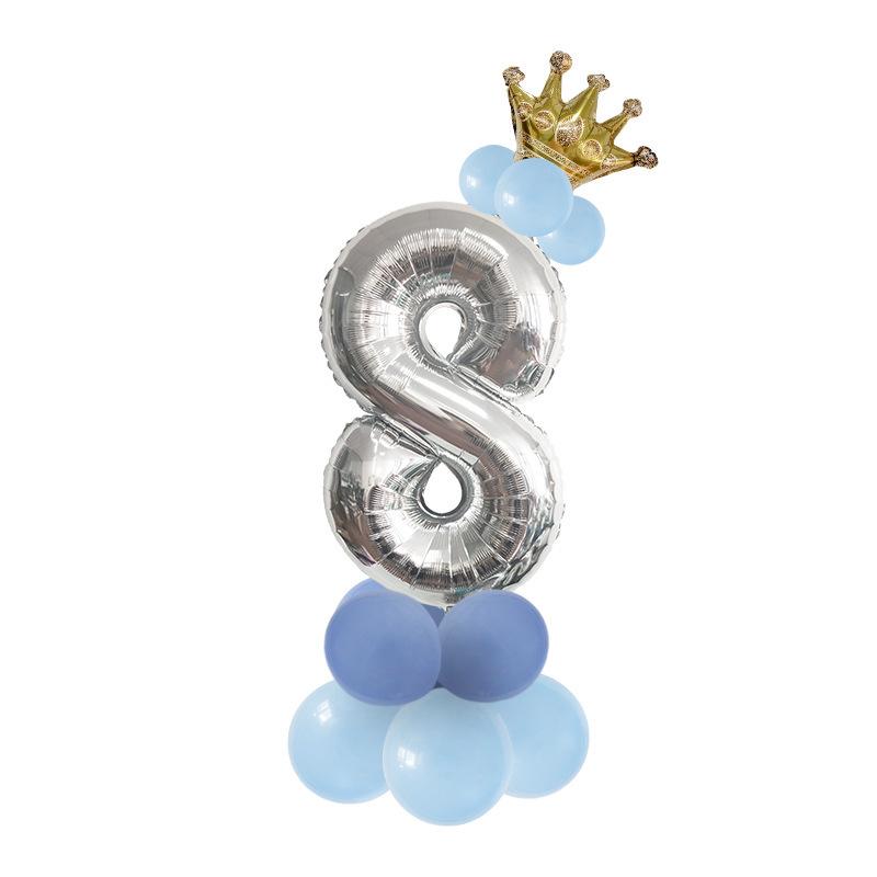 Digital Aluminum Film Balloon Set Balloon Bundle Balloon Column Baby Birthday Party Decoration Arrangement