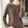 Women's 100% Pure Wool Round Neck Thickened Sweater for Autumn/Winter