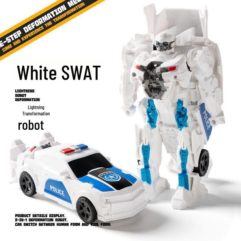 One-Step Transforming Car Toy: Children's Educational Robot Action Figure - Optimus Prime & Bumblebee Gift