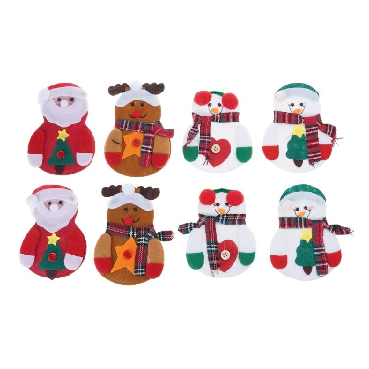 

8pcs Christmas Tableware Holders Bag Party Gift Xmas Ornament for Table Home 1