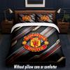 Manchester United Diseño Juego de Cama Ropa de Cama 1 Funda Nórdica + 2 Fundas de Almohada Suave Transpirable Ropa de Cama para el Hogar