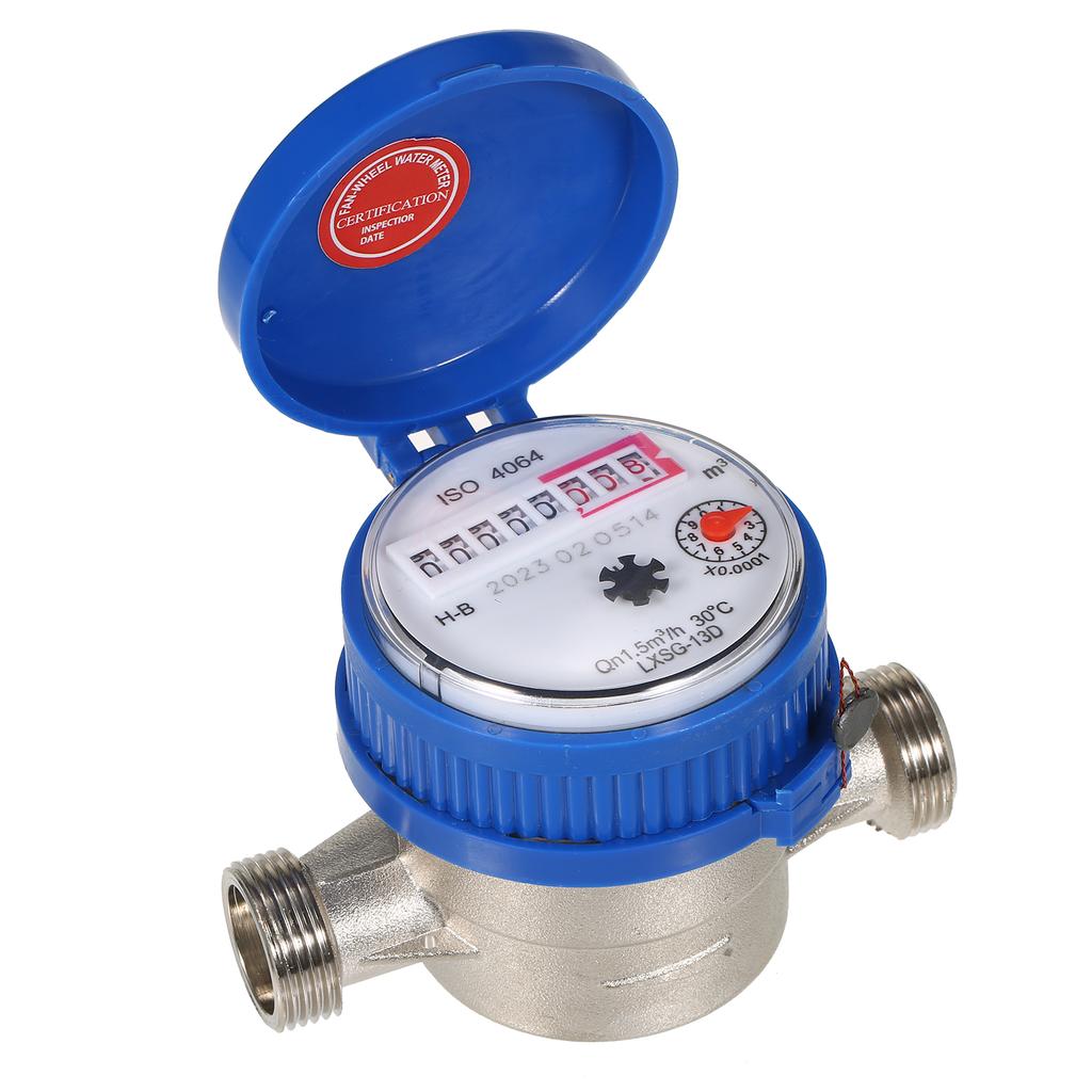 LXSG13D Household Water Meter Single Flow Dry Cold Water Table Qn 1.5m3h 30 Celsius  15mm Garden & Home