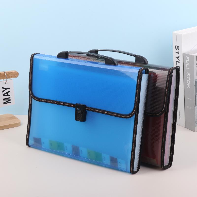 Large Plastic Data Document Bag Pocket Storage Capacity Waterproof File Transparent Folder Press Button Office Supplies