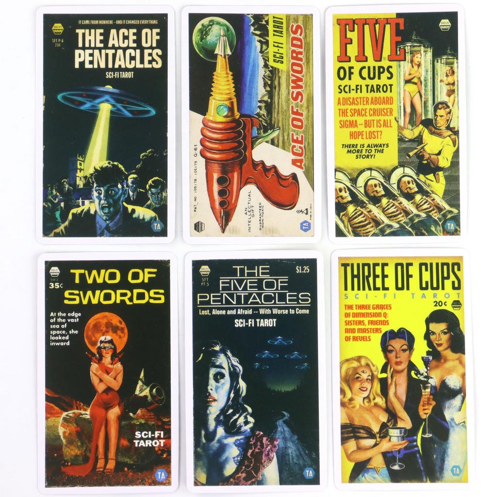 Todd Alcott's Sci-Fi Tarot, 10.3*6cm Science-Fiction-themed Tarot Deck, 78 Pcs Tarot Cards Based On Rider Waite System