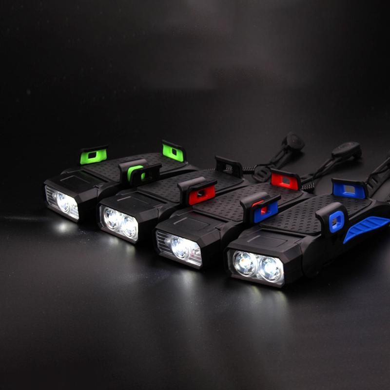 Usb Rechargeable Bike Headlight Waterproof Cycling Light Bike Horn And Power Bank Frontlight For Outdoor Cycling