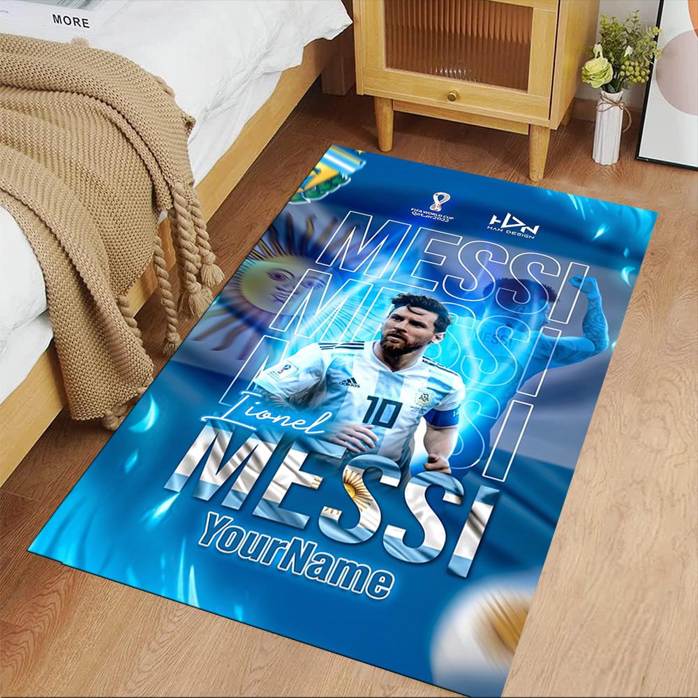 Messi Customize Your Name Carpet Suitable for Hallway Game Room Outdoor Living Rooms Antislip Carpet Decorate Offices Perfect Gift for Friends & Famil