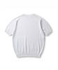 EDWARDMAX White Mock Neck Short Sleeve Knit 90% Cotton Cool Knit