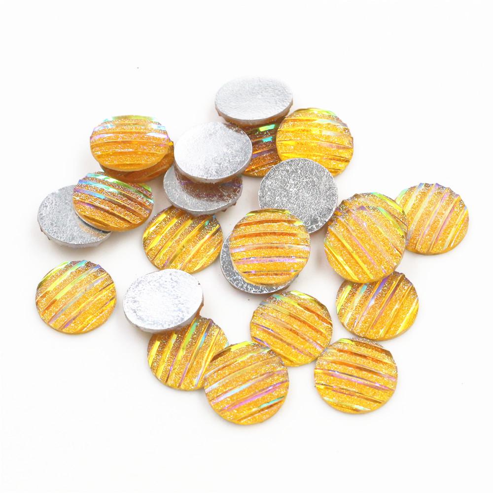40pcs 8mm 10mm 12mm Mix Colors Mermaid Fish Scale Flat back Rhinestone Round Cabochon Embellishment Scrapbooking DIY Crafts