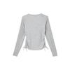 Nike Sportbekleidung Gerippter Pullover Mode Kurzarm T-Shirt Damen Tops Dunkelgrau Mischfarbe HV8728063