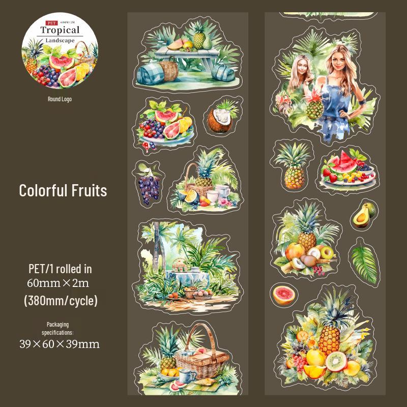 Wunderschönes Tag Washi Tape: Aquarell Camping Party Aufkleber, 6 recycelbare Designs für Reisetagebücher & DIY-Projekte