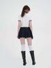 Vivora Wide Tuck Mini Skirt (Navy)