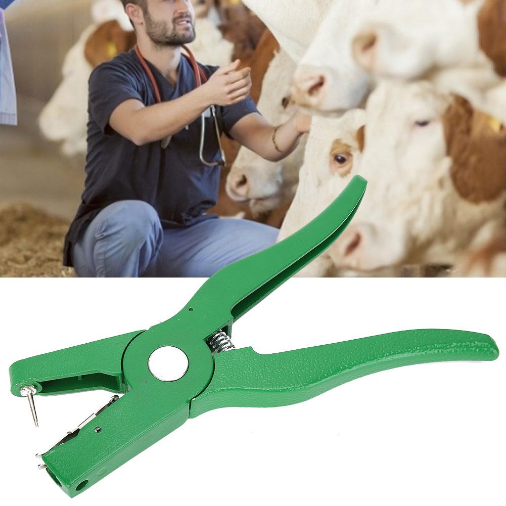 Metal Poultry Ear Tag Plier Equipment Livestock Marking Tool for Farm AnimalsGreen