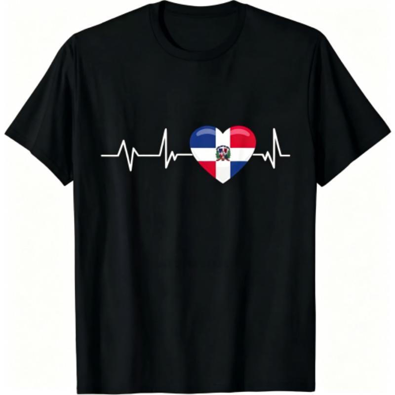 Fun ECG Lines Pattern Print Men's T-shirt Summer Men's and Women's Casual Fashion Tops Men's Short Sleeve T-shirt Oversize Clothing