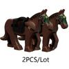 MOC Medeival Knights Horse Building Blocks Crow Wolf Warhorse Eagle Lion Green Dragon Warrior Bricks Toys Kids Gift