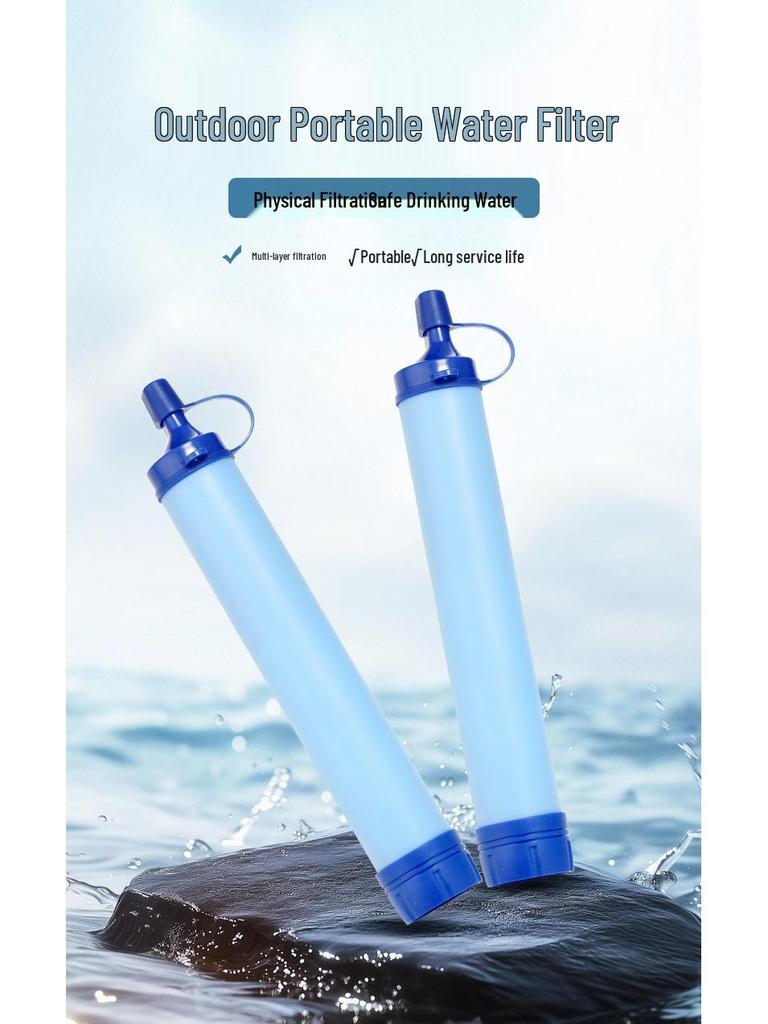 Portable Outdoor Water Purification Straw for Emergency Wilderness Survival