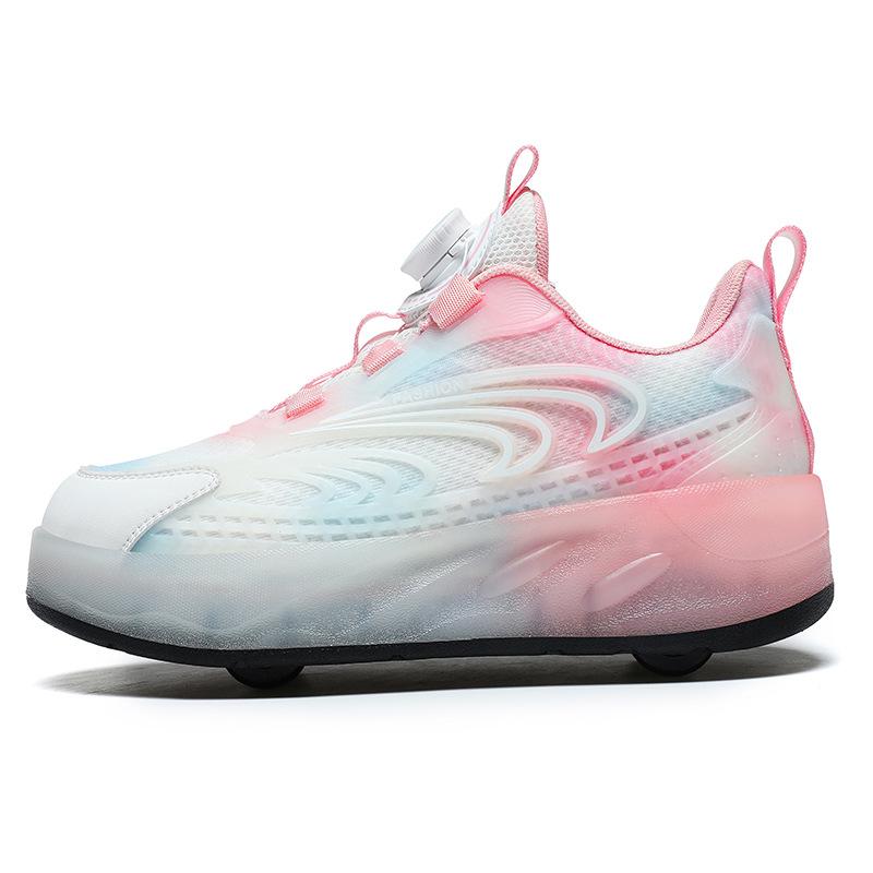 

Детская обувь Runaway Shoes Pulley Shoes LED Lighting Shoes USB Charger Girls Outdoor Sports Shoes Student Rolley Shoes 40 розовый