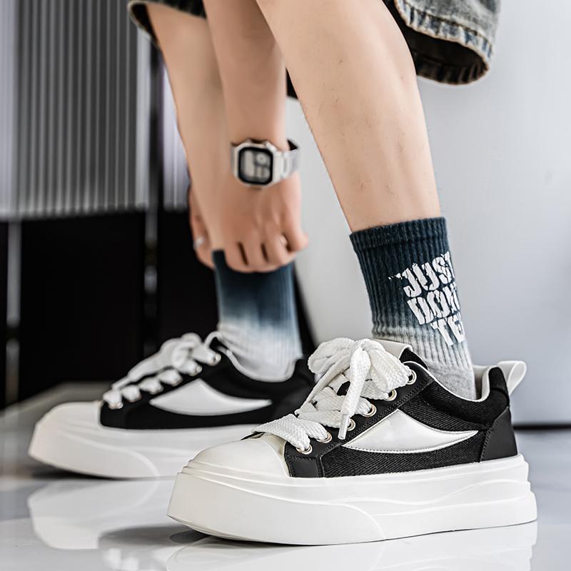 Autumn Canvas Shoes Men Trendy Vulcanized Shoes Breathable Patchwork Canvas Sneakers Men Youth Casual Skateboard Sneakers 2026