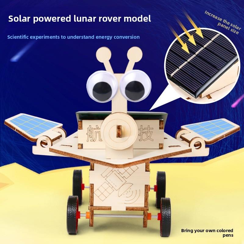 Wissenschaftsexperiment DIY Solar Mond Rover mit wiederaufladbarem Motor für Kinder Wissenschaftliches Bildungsset