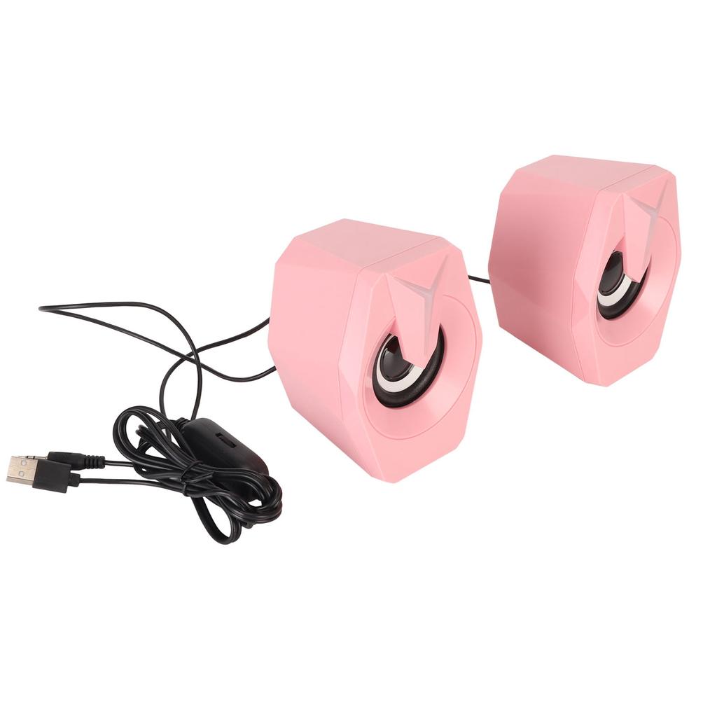 USB Powered Speaker with RGB Lights Volume Control Portable Wired Subwoofer Speaker for Laptop Desktop Computer Desktop