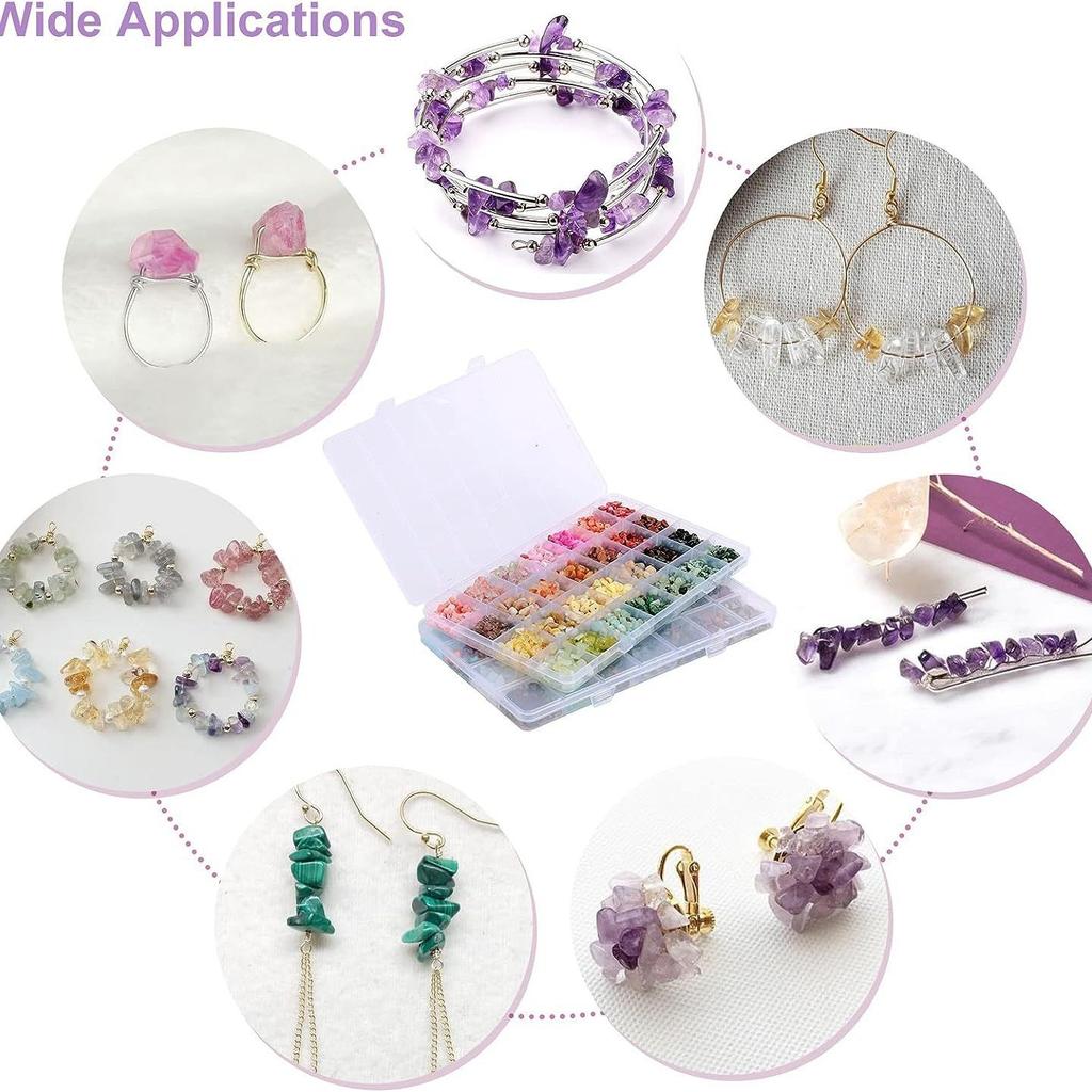 Handmade Jewelry Accessories Box 24 56 Grid Irregular Gravel Natural Stone Diy Beads