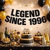Černý Papírový Legendární Od roku 1996 Banner Girlanda Ručně Vyrobený Šťastné Narozeniny Banner Dekorativní Oslava Párty Scéna Rekvizita Darování