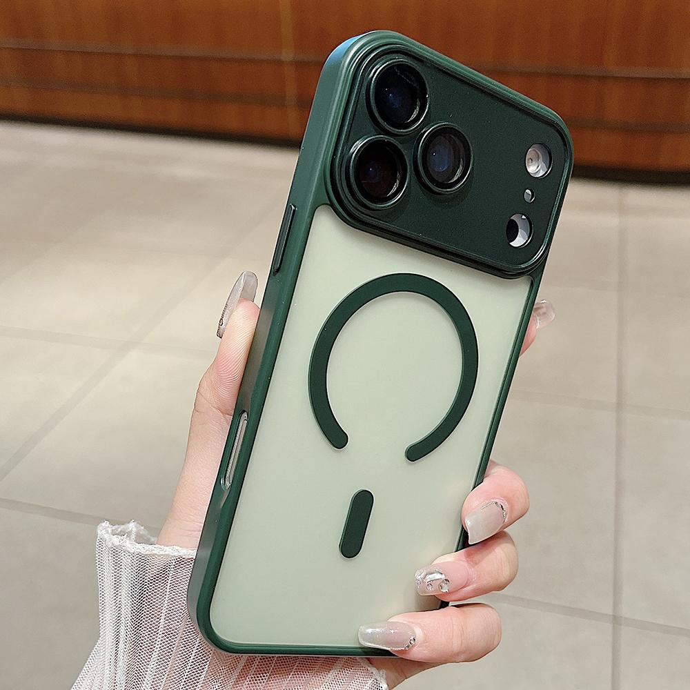 Luxury Matte Translucent For Magsafe Magnetic Phone Case For iPhone 17 16 15 14 13 12 Pro Max Plus 17Air Lens Protection Cover