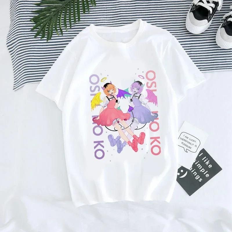 Women T-shirt Manga Anime Oshi No Ko Harajuku Ullzang T Shirt Summer Short Sleeves Casual and Fashionable Versatile