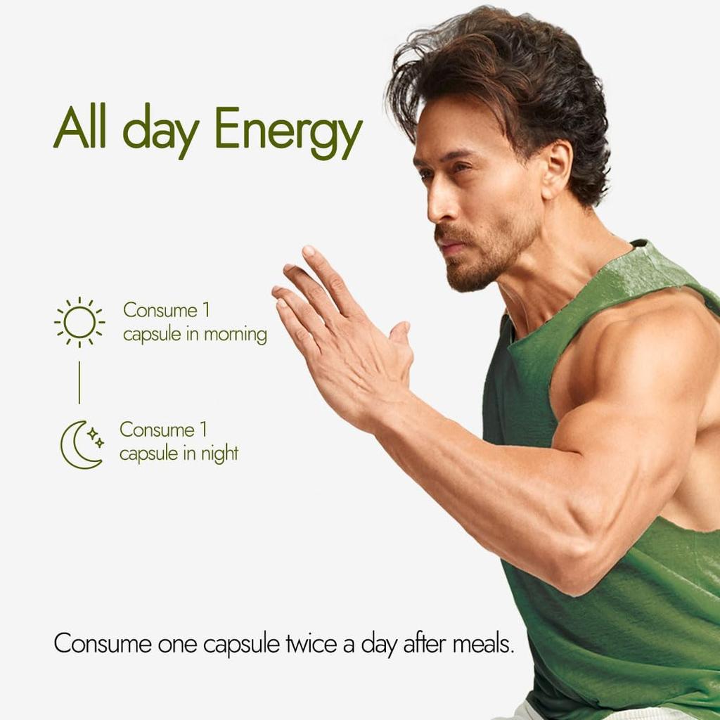 Kapiva Capsule di Energia Shilajit Per Energia Quotidiana Supporto alla Resistenza 60 Capsule Vegetariane Per Uso Attivo