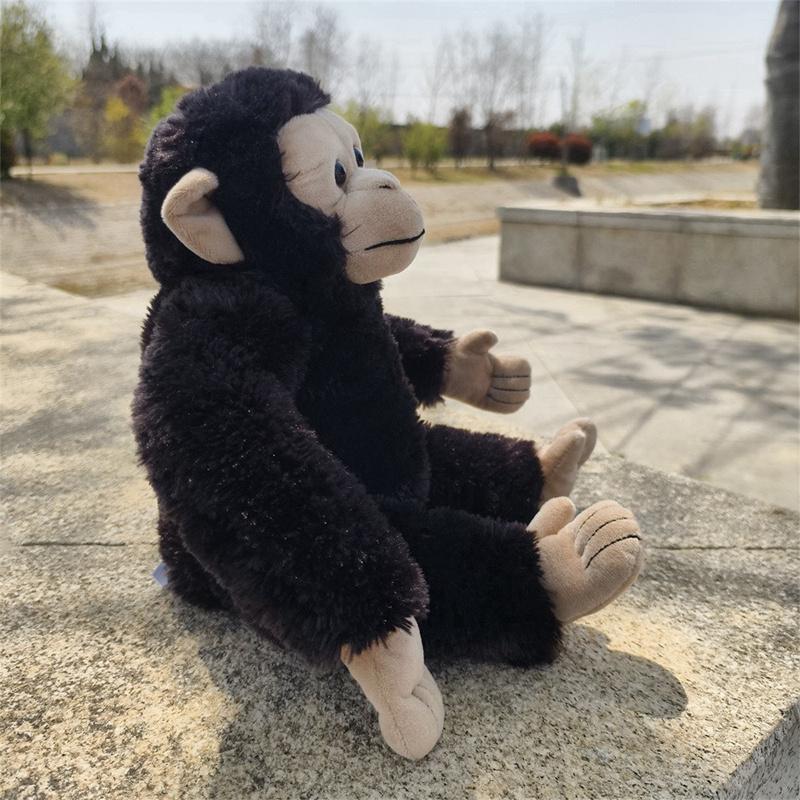 Like Real Zoo Animal Monkey Plush Toy Stuffed Orangutan Chimpanzee Long Fur Fluffy Plushie Companion Man Gift