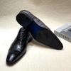 Fashion Men's Genuine Leather Oxford Dress Shoes Classic Wingtip Lace-Up Formal Shoes for Wedding Party Business Office