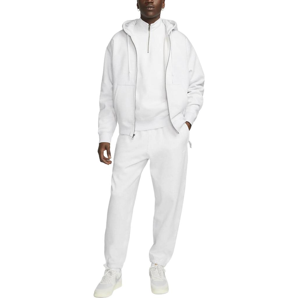 Nike Solo Swoosh Logo Embroidered Hoodie With Drawstring Men Hoodie White DR0403-051