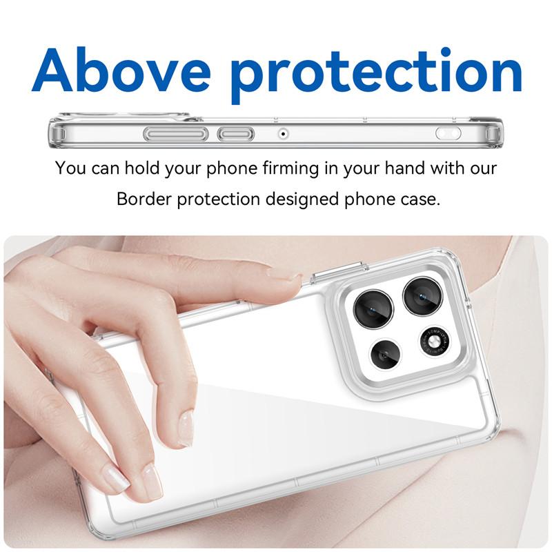 For Motorola Moto G86 Case Motorola Moto G86 Cover TPU Clear PC + Silicone Shockproof Anti-Slip Protective Phone Cover Moto G86