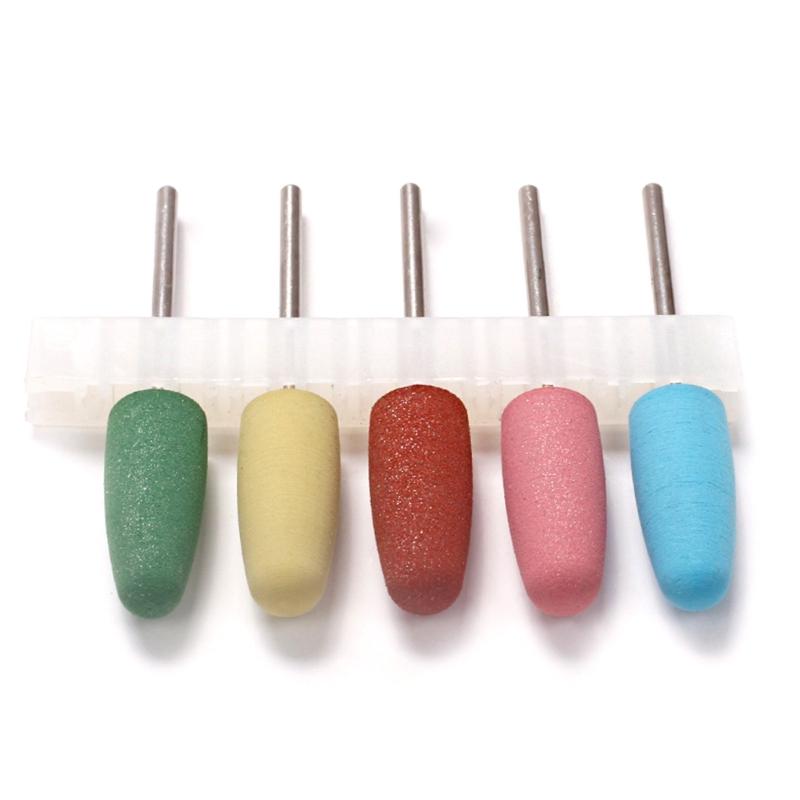 5pcs Silicone Nail Drill Bit Accessories Practical Nail Grinding Heads For Removing Flaws And Achieving Smooth Nail Art