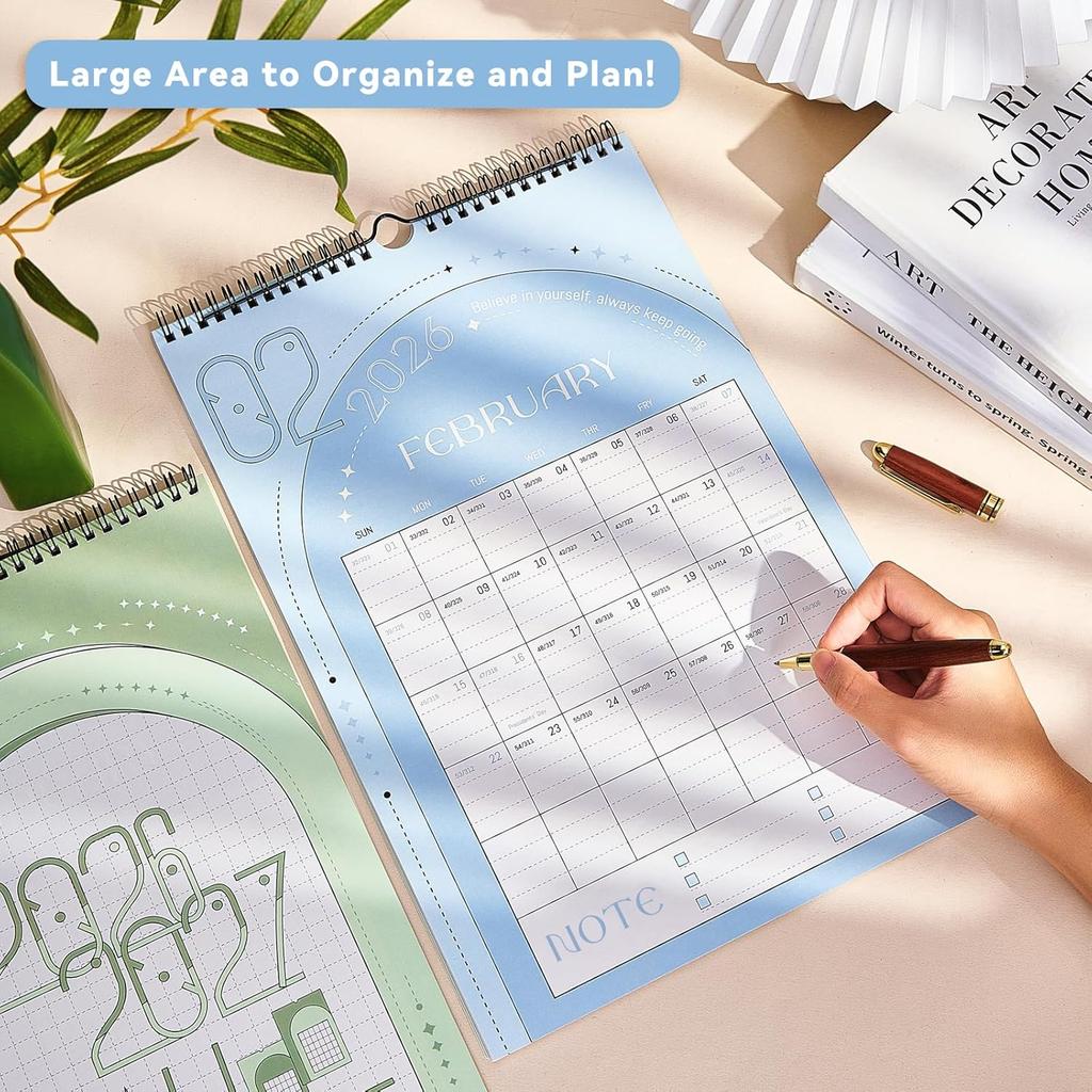 Aesthetic Wall Calendar 2026 10" x 15", Run from January 2026 to June 2027 Vertical Calendar,18-Month Hanging Monthly Calendars, Positive Planner for