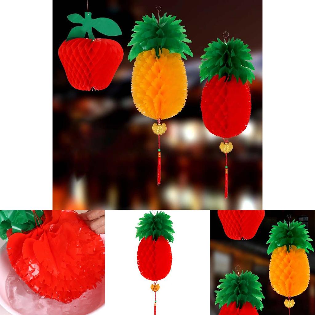 Vibrant Pineapple Apple Lanterns Perfect For Chinese New Year And Festive Home Decorations