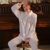 Women’s Plush Sleeping Suits Sexy Velvet Embroidered Chinese Knot Outer Robe and Pants Lounge Pajamas Comfortable Clothing