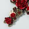 Orecchini a croce color oro vintage barocchi per donne Ragazze smalto fiori rosa orecchini Brincos gioielli dichiarazione 2022