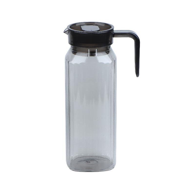 1.1L Large Capacity Ribbed Pitcher With Lid And Handle Transparent Water Jug Drink Storage Pot For Home And Office Use
