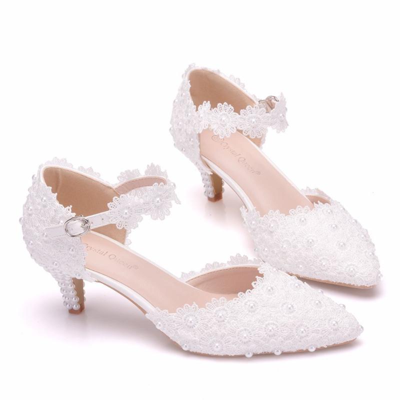 Damenmode Spitze High Heels Sommer Sandalen Prinzessin Freizeitschuhe Hochzeitsschuhe