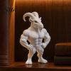 Dekoration für Erzählräume 3D-gedruckte muskulöse Ziegenfigur, Tierfigur Schreibtisch für Nischenkunst Sammlerstück Heim Büro Regal, Lustiges Geschenk für Fitnessstudio-Besucher Liebhaber