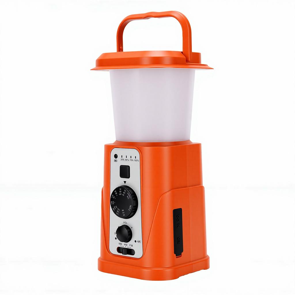 Solar Camping Lantern 10000mAh Power Bank Hand Crank USB Rechargeable Camping Light Weather Radio for Indoor Outdoor