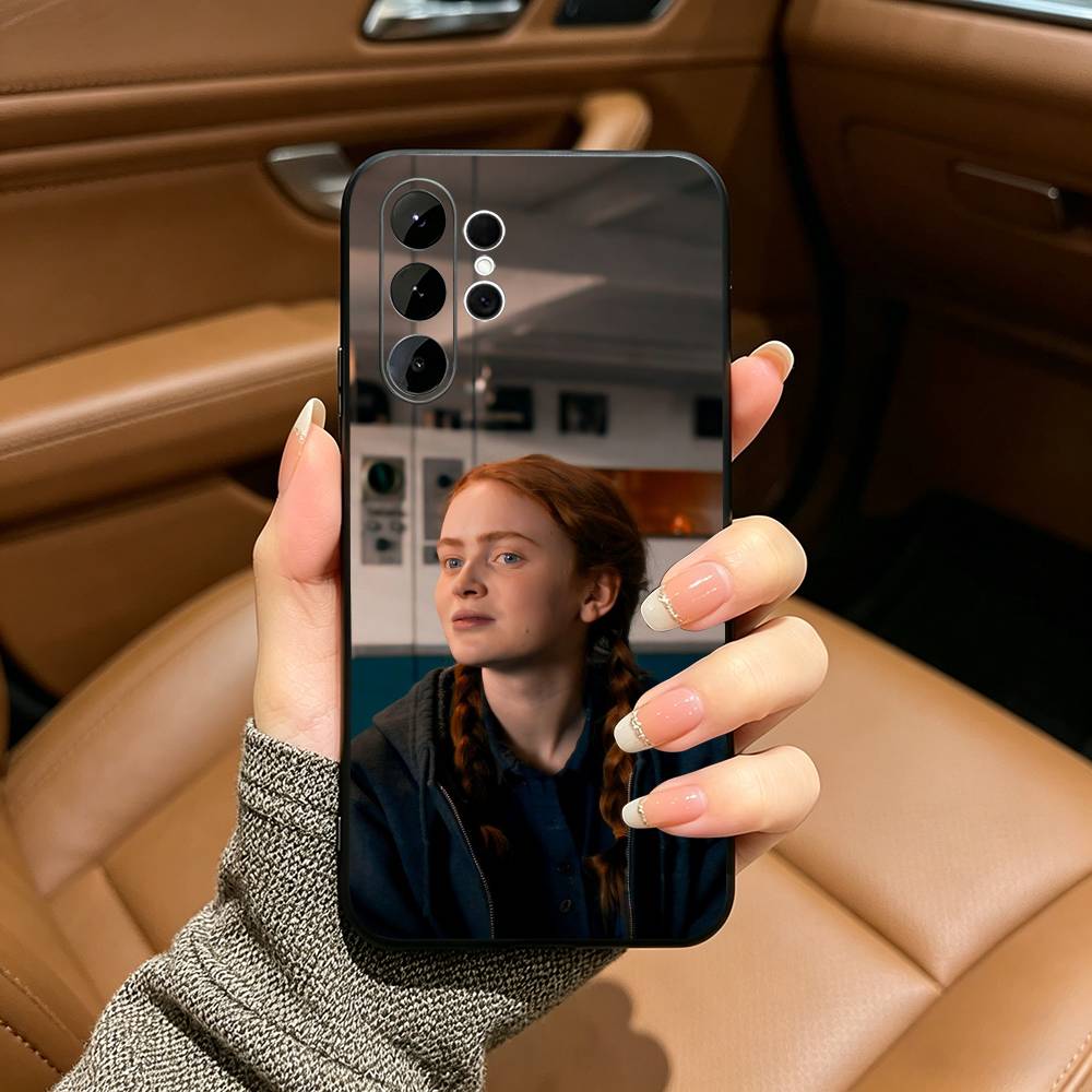 Hit Drama Actress -S-Sadie Sink Black Soft Silicone Phone Case for Samsung Ultra S25, S24, S21, S22, S23, S30, Plus, FE, Lite