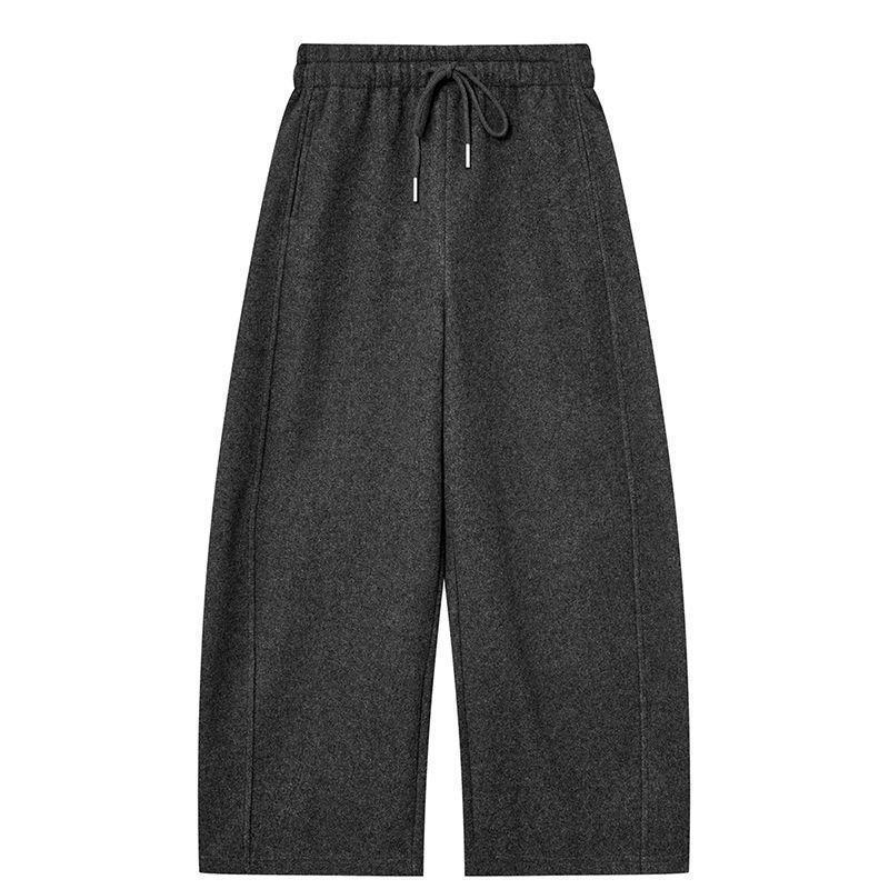 High-Waisted Wool Wide-Leg Cropped Trousers - Slimming, Cozy Bootcut for Women (Autumn/Winter)