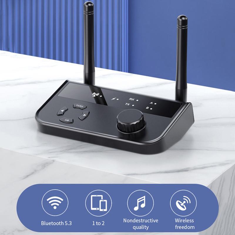 Vícebodový Bluetooth 5.3 audio vysílač přijímač 3,5 mm Aux 2 RCA adaptér