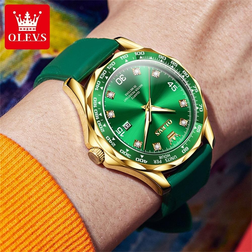 OLEVS brand watch Lishi green water ghost quartz watch waterproof men's watch men's watch 9988